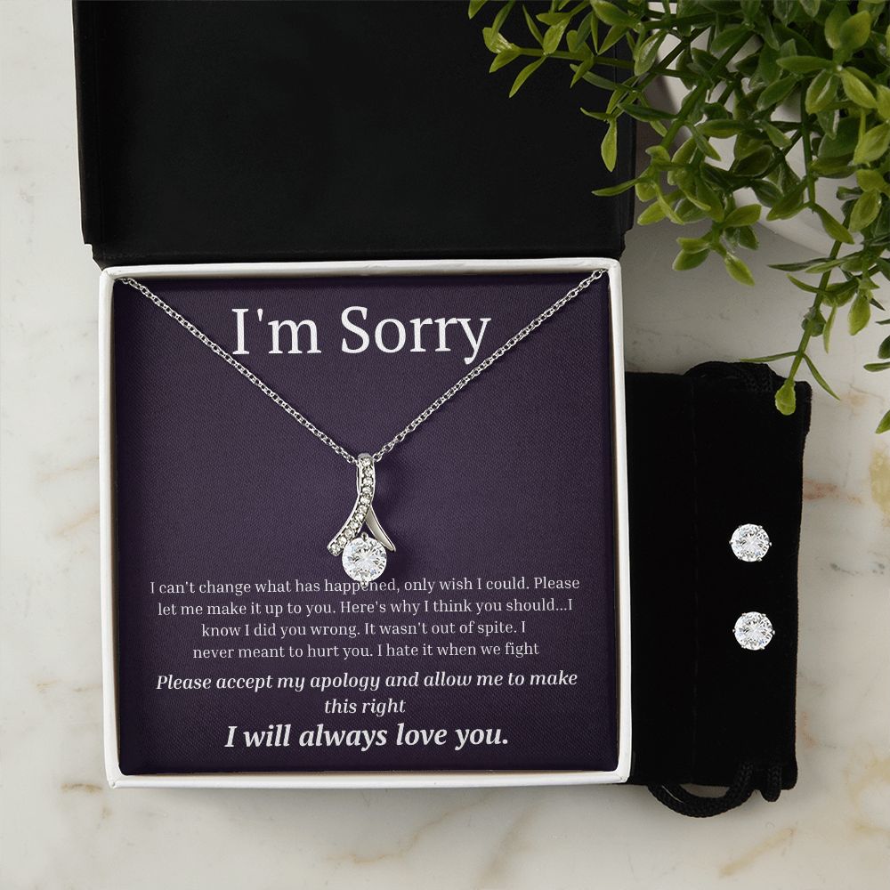 Alluring Beauty Necklace and Earring Set, I'm sorry gift, sorry gift