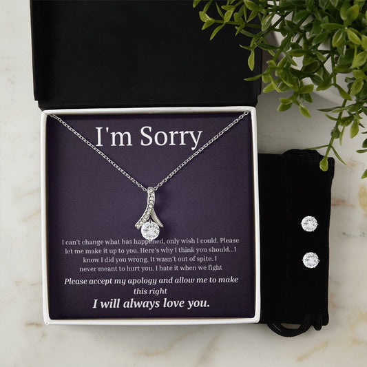 Alluring Beauty Necklace and Earring Set, I'm sorry gift, sorry gift