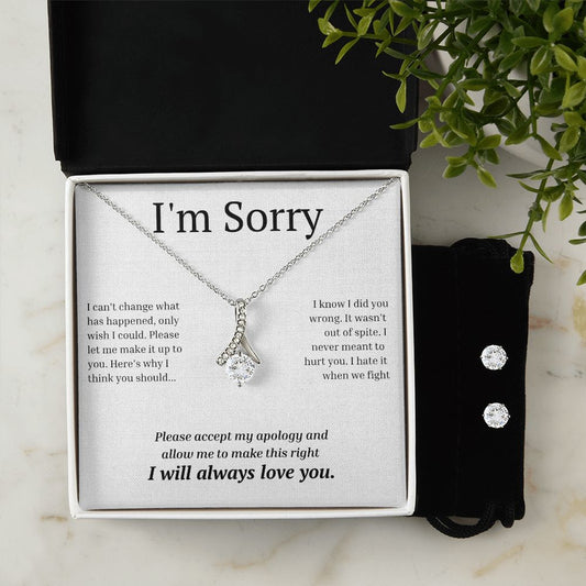 Alluring Beauty Necklace and Earring Set, I'm sorry gift, sorry gift