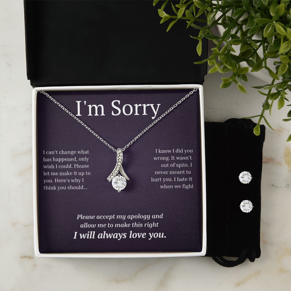 Alluring Beauty Necklace and Earring Set, I'm sorry gift, sorry gift