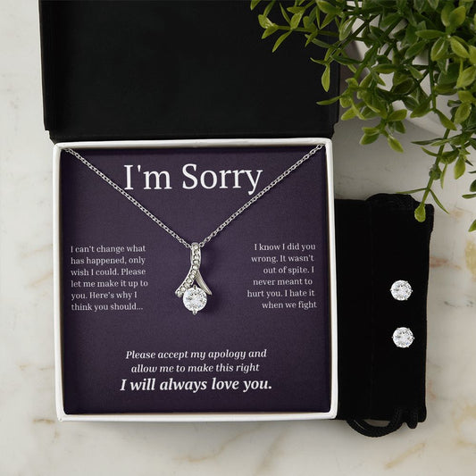 Alluring Beauty Necklace and Earring Set, I'm sorry gift, sorry gift