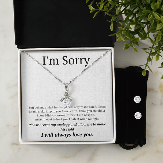 Alluring Beauty Necklace and Earring Set, I'm sorry gift, sorry gift