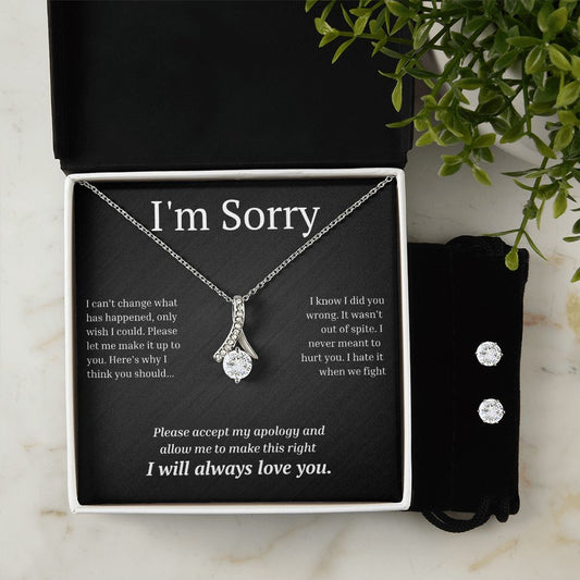 Alluring Beauty Necklace and Earring Set, I'm sorry gift, sorry gift