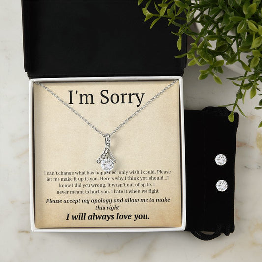 Alluring Beauty Necklace and Earring Set, I'm sorry gift, sorry gift