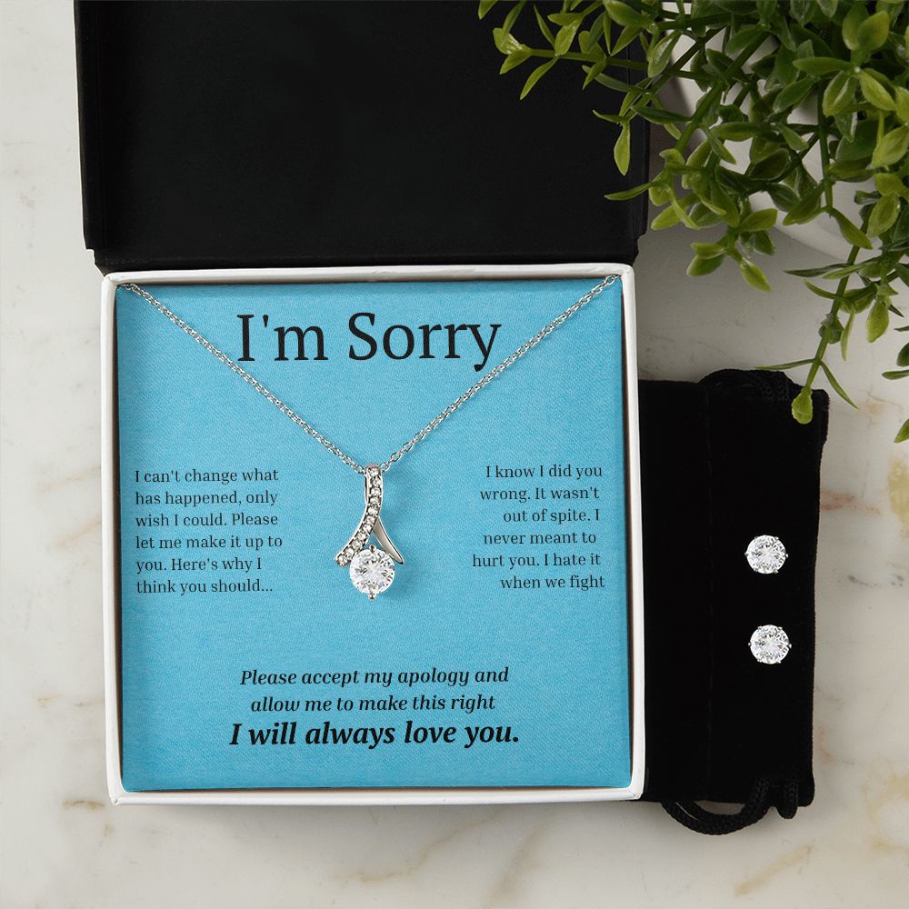 Alluring Beauty Necklace and Earring Set, I'm sorry gift, sorry gift