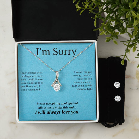 Alluring Beauty Necklace and Earring Set, I'm sorry gift, sorry gift