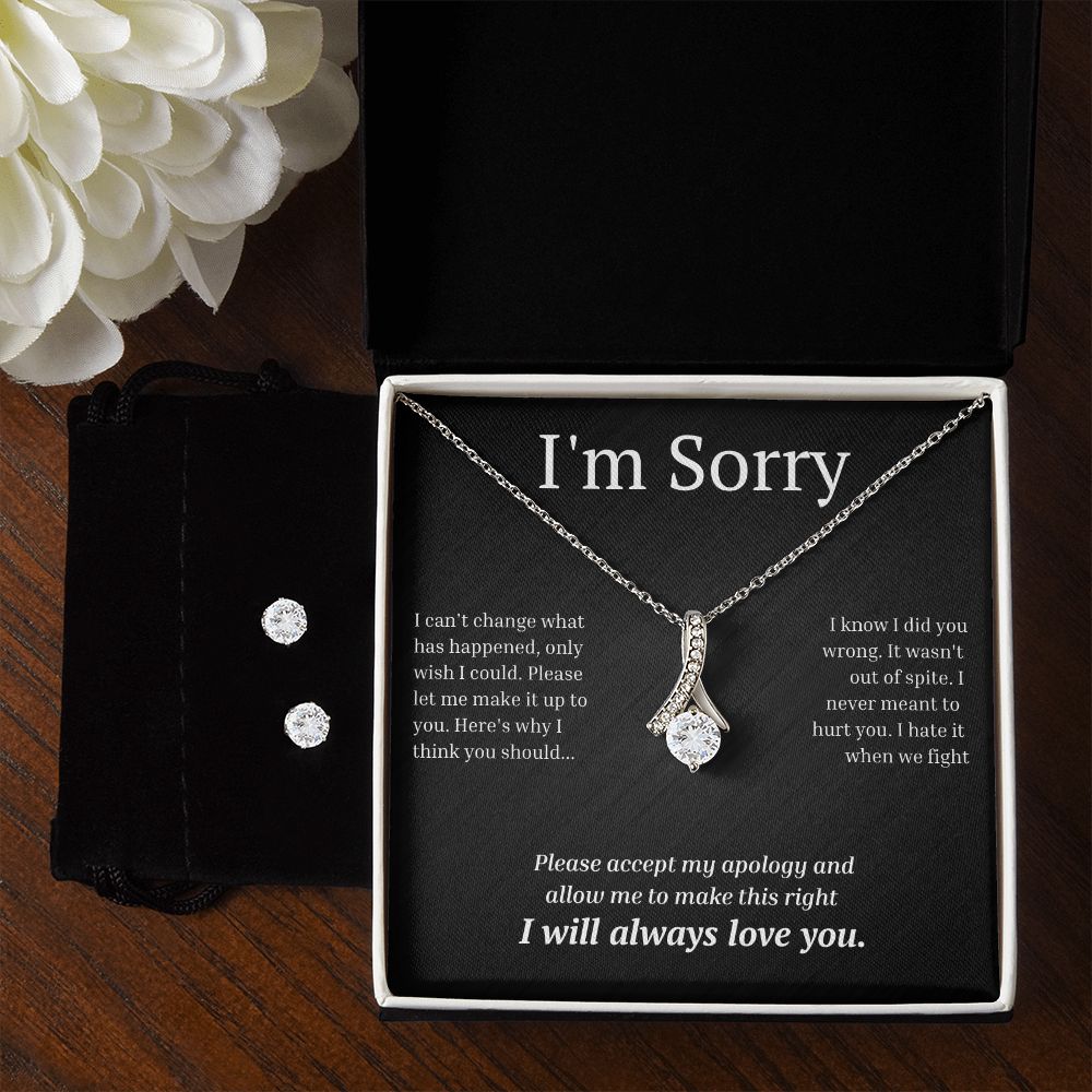 Alluring Beauty Necklace and Earring Set, I'm sorry gift, sorry gift