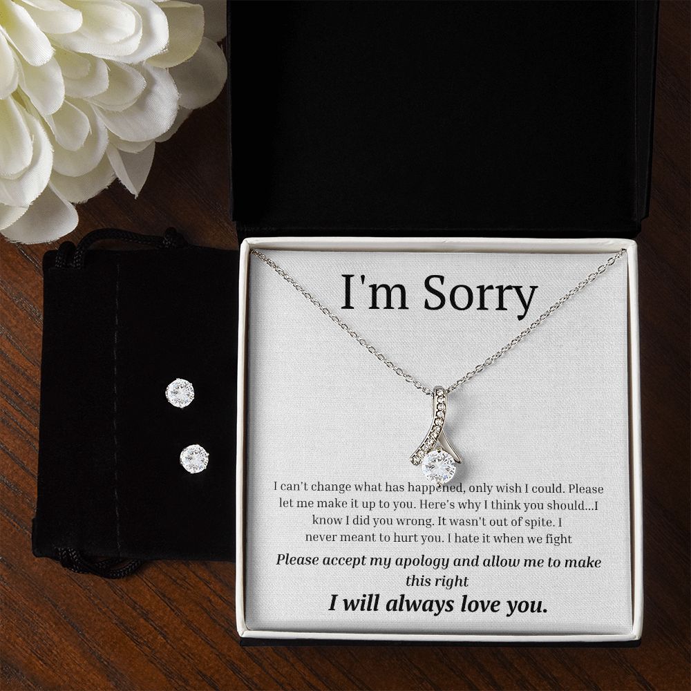 Alluring Beauty Necklace and Earring Set, I'm sorry gift, sorry gift