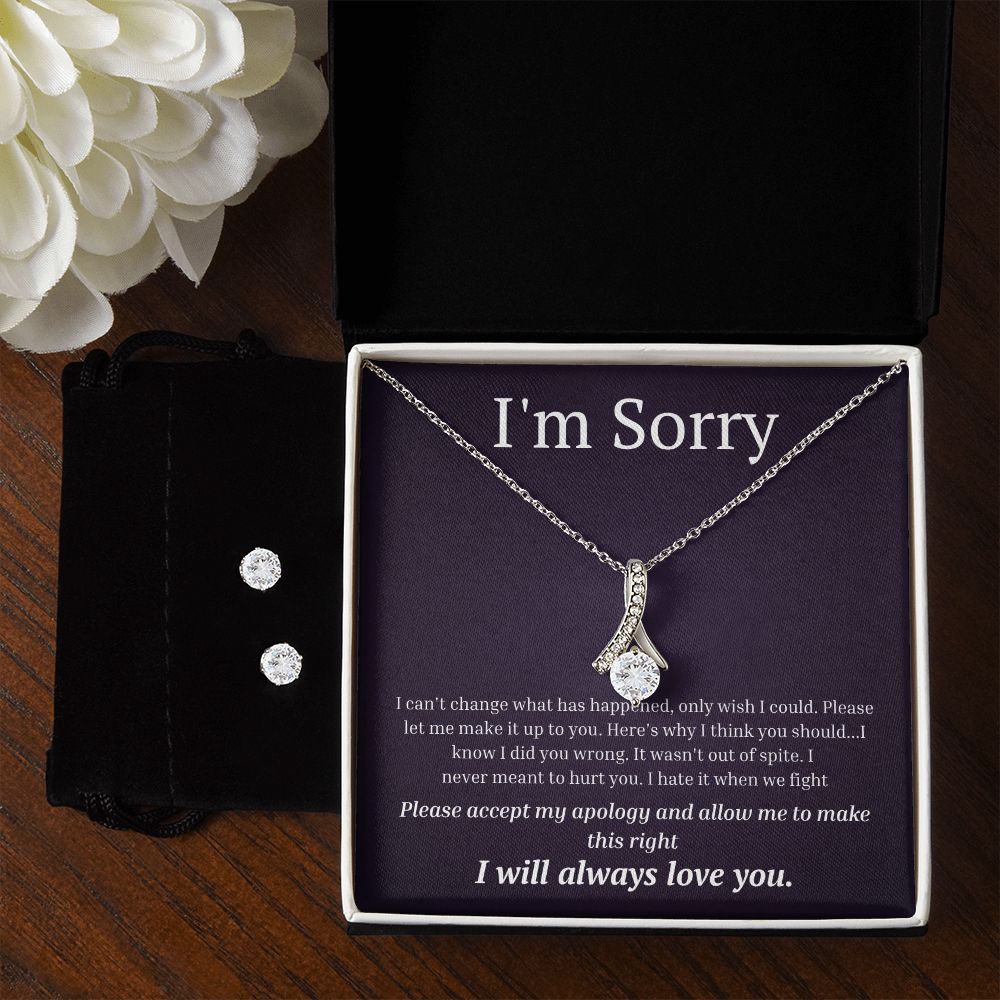 Alluring Beauty Necklace and Earring Set, I'm sorry gift, sorry gift