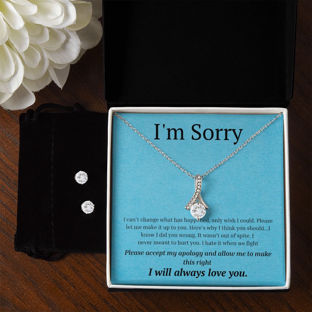 Alluring Beauty Necklace and Earring Set, I'm sorry gift, sorry gift