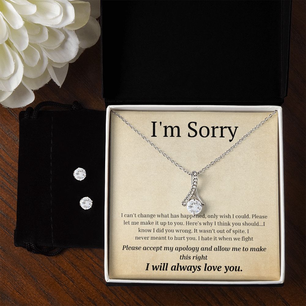 Alluring Beauty Necklace and Earring Set, I'm sorry gift, sorry gift