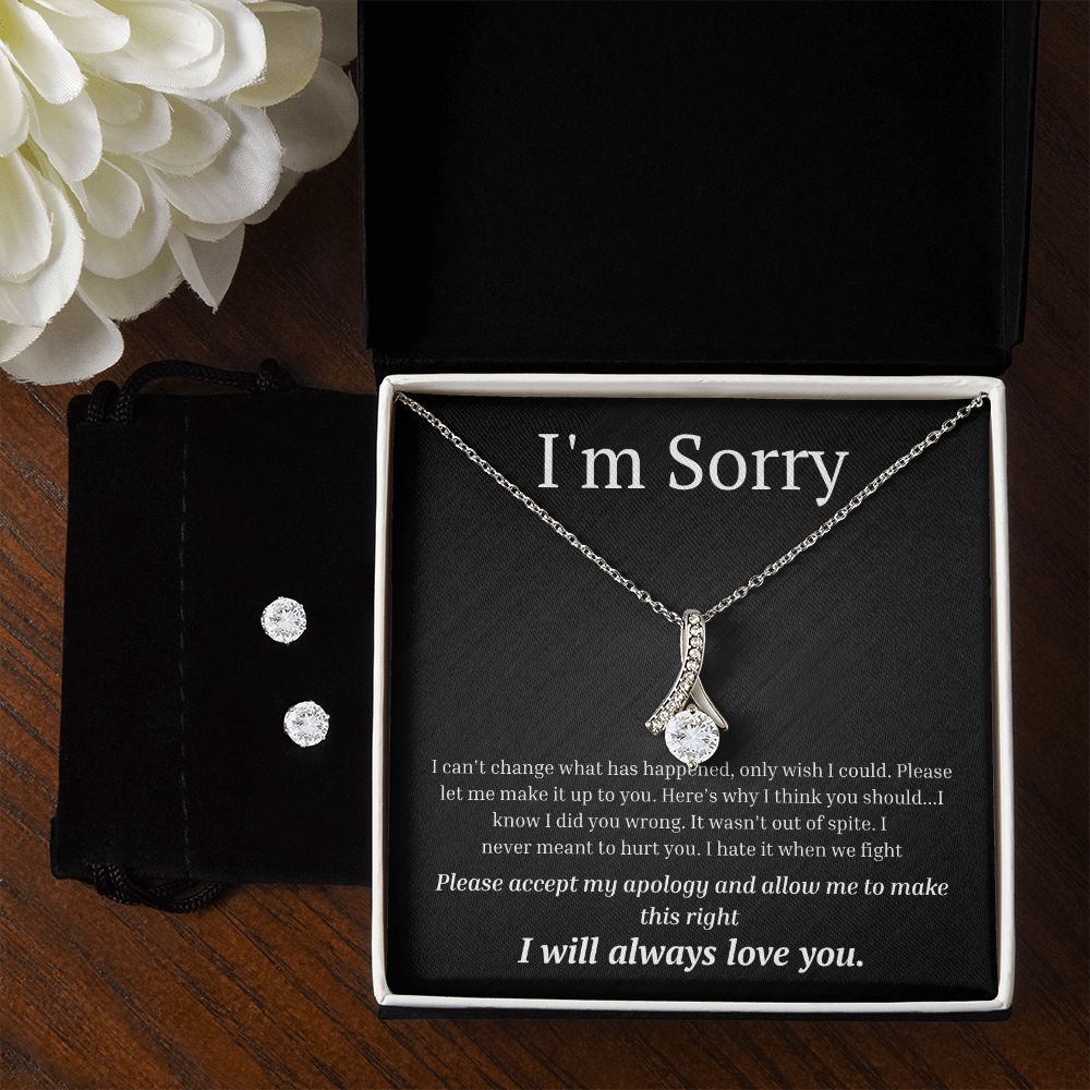 Alluring Beauty Necklace and Earring Set, I'm sorry gift, sorry gift