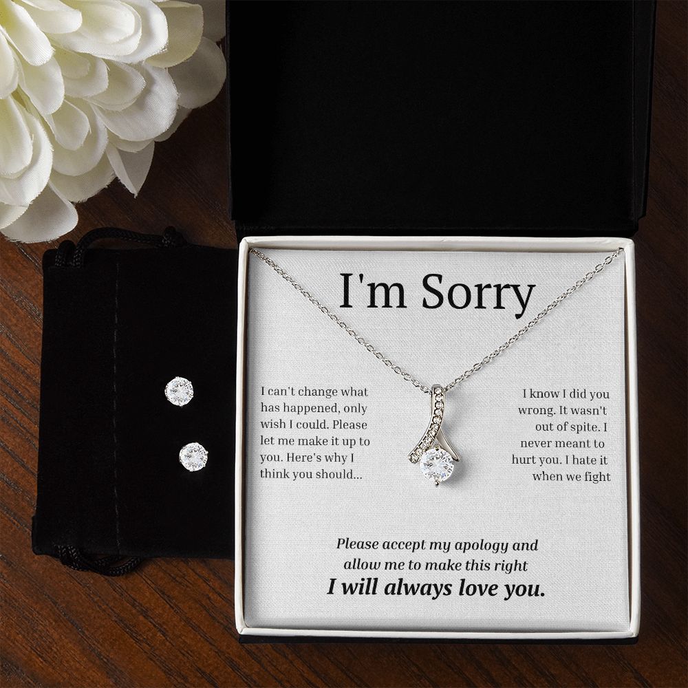 Alluring Beauty Necklace and Earring Set, I'm sorry gift, sorry gift