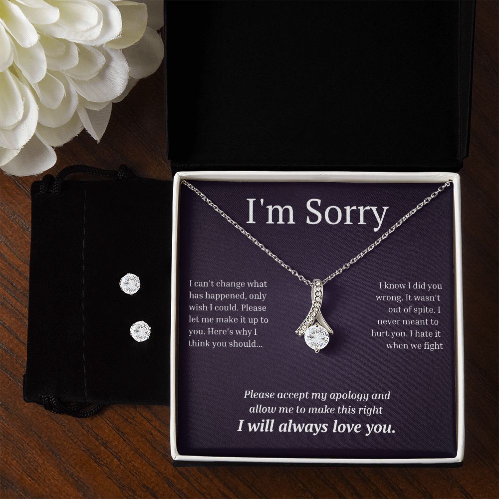 Alluring Beauty Necklace and Earring Set, I'm sorry gift, sorry gift