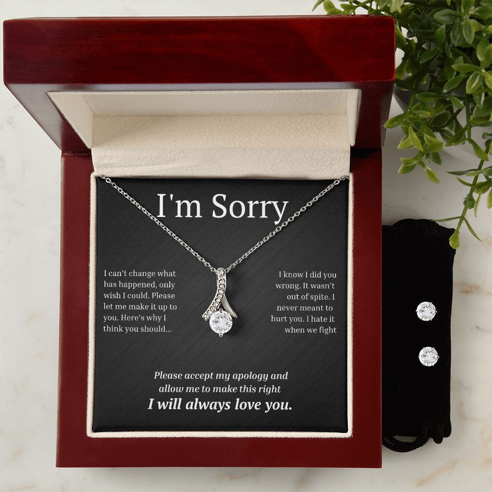 Alluring Beauty Necklace and Earring Set, I'm sorry gift, sorry gift