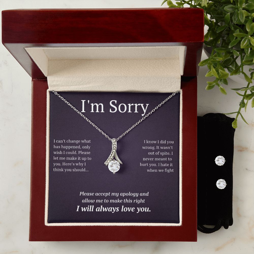Alluring Beauty Necklace and Earring Set, I'm sorry gift, sorry gift