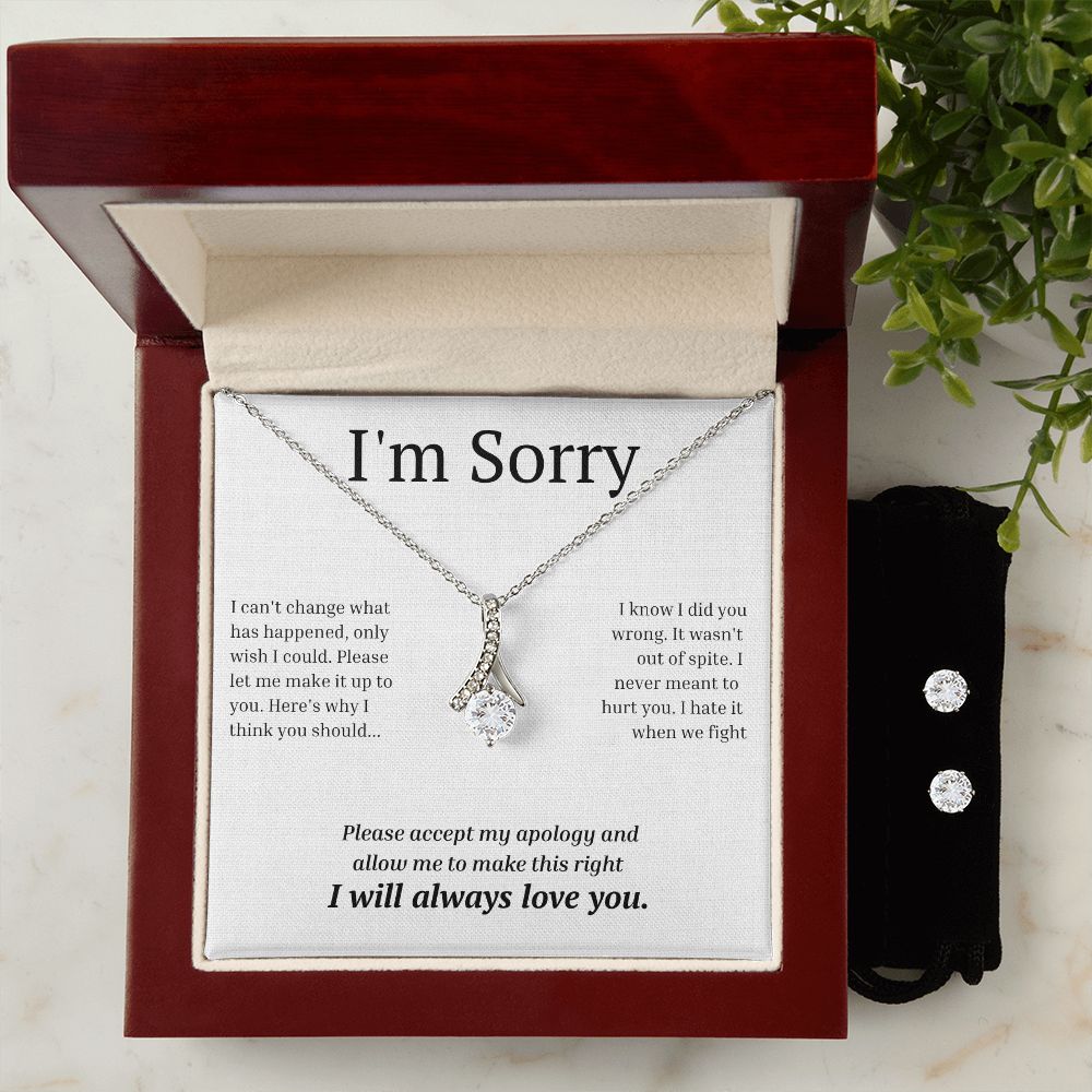 Alluring Beauty Necklace and Earring Set, I'm sorry gift, sorry gift