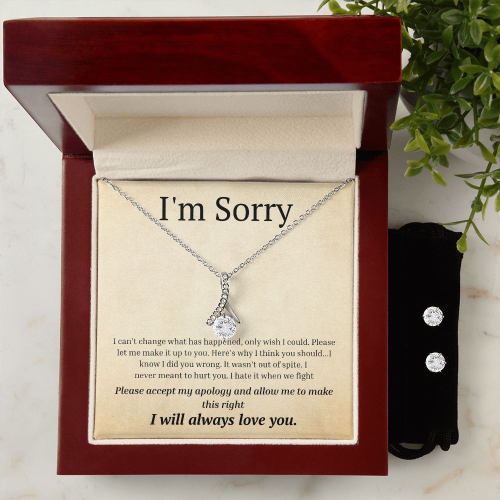 Alluring Beauty Necklace and Earring Set, I'm sorry gift, sorry gift