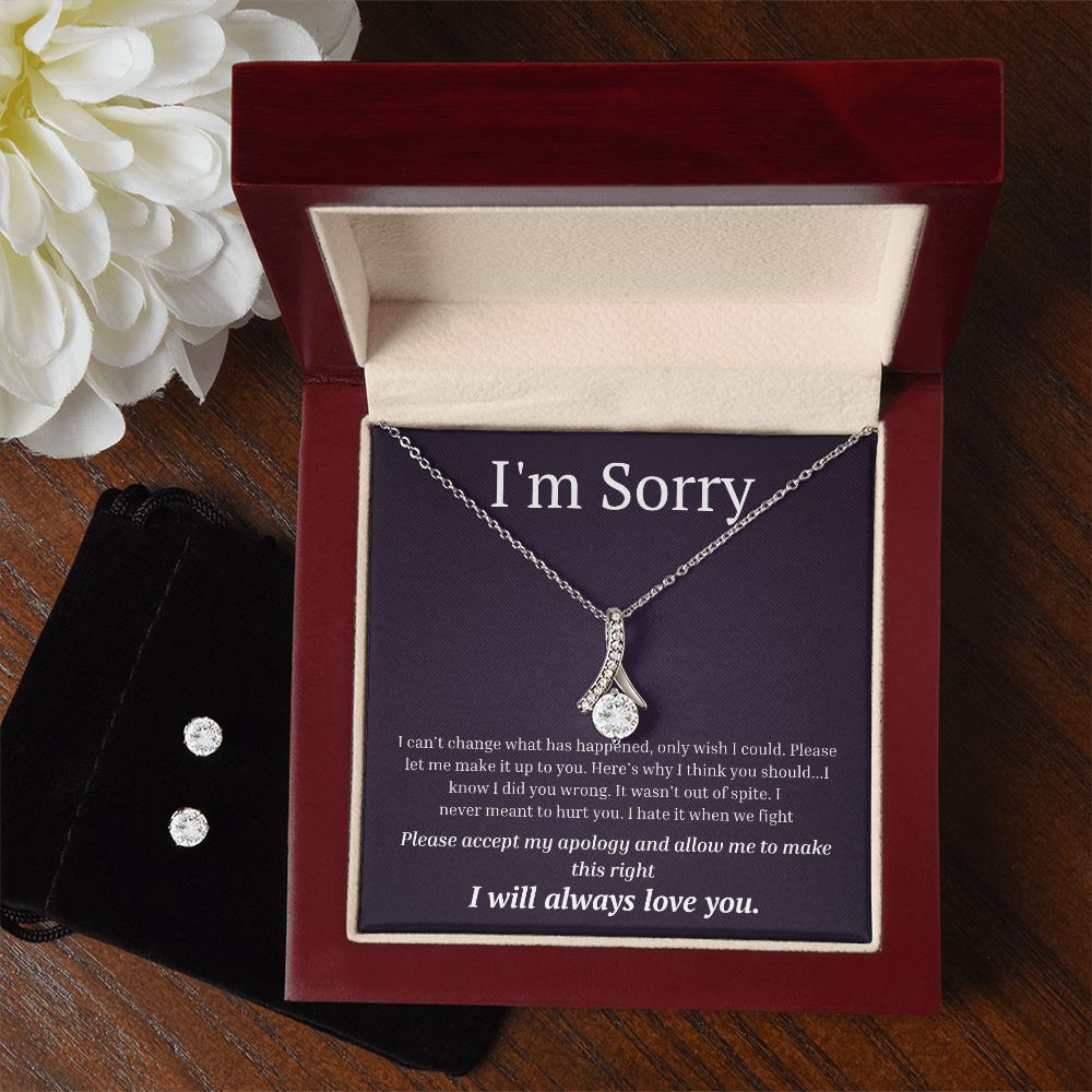 Alluring Beauty Necklace and Earring Set, I'm sorry gift, sorry gift