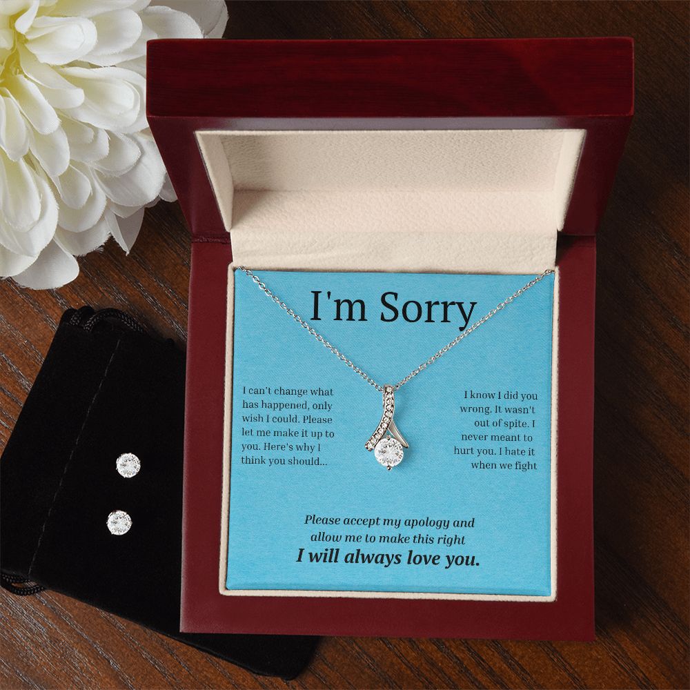 Alluring Beauty Necklace and Earring Set, I'm sorry gift, sorry gift