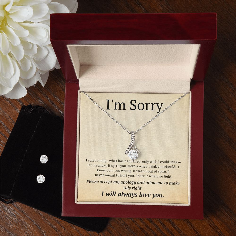 Alluring Beauty Necklace and Earring Set, I'm sorry gift, sorry gift
