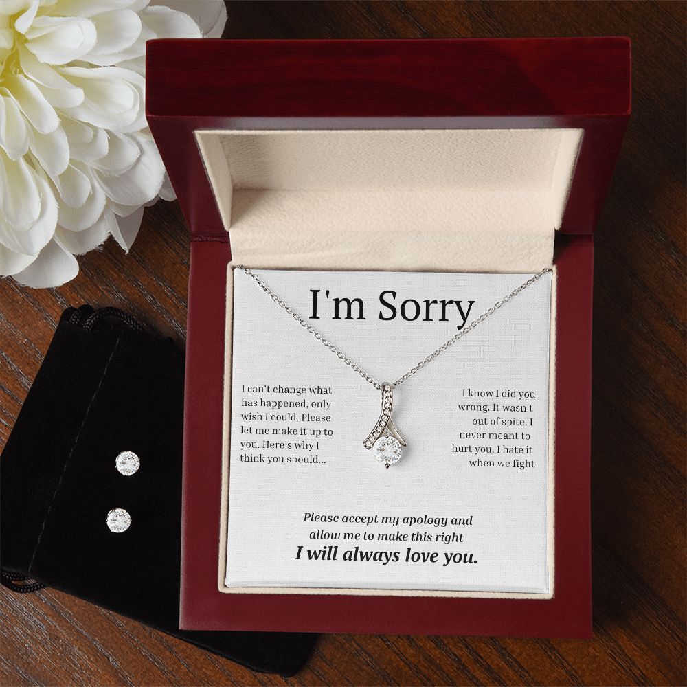 Alluring Beauty Necklace and Earring Set, I'm sorry gift, sorry gift