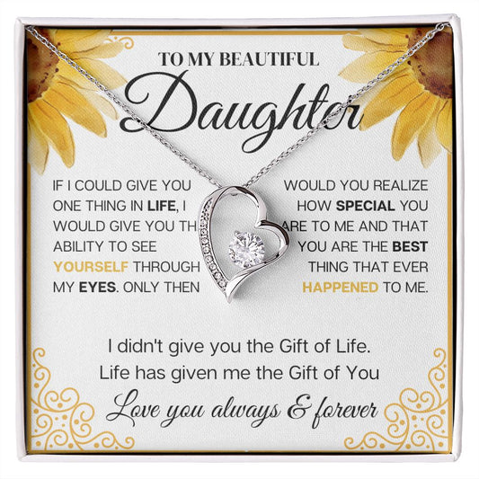 To my Beautiful Daughter Necklace, Sunflower,