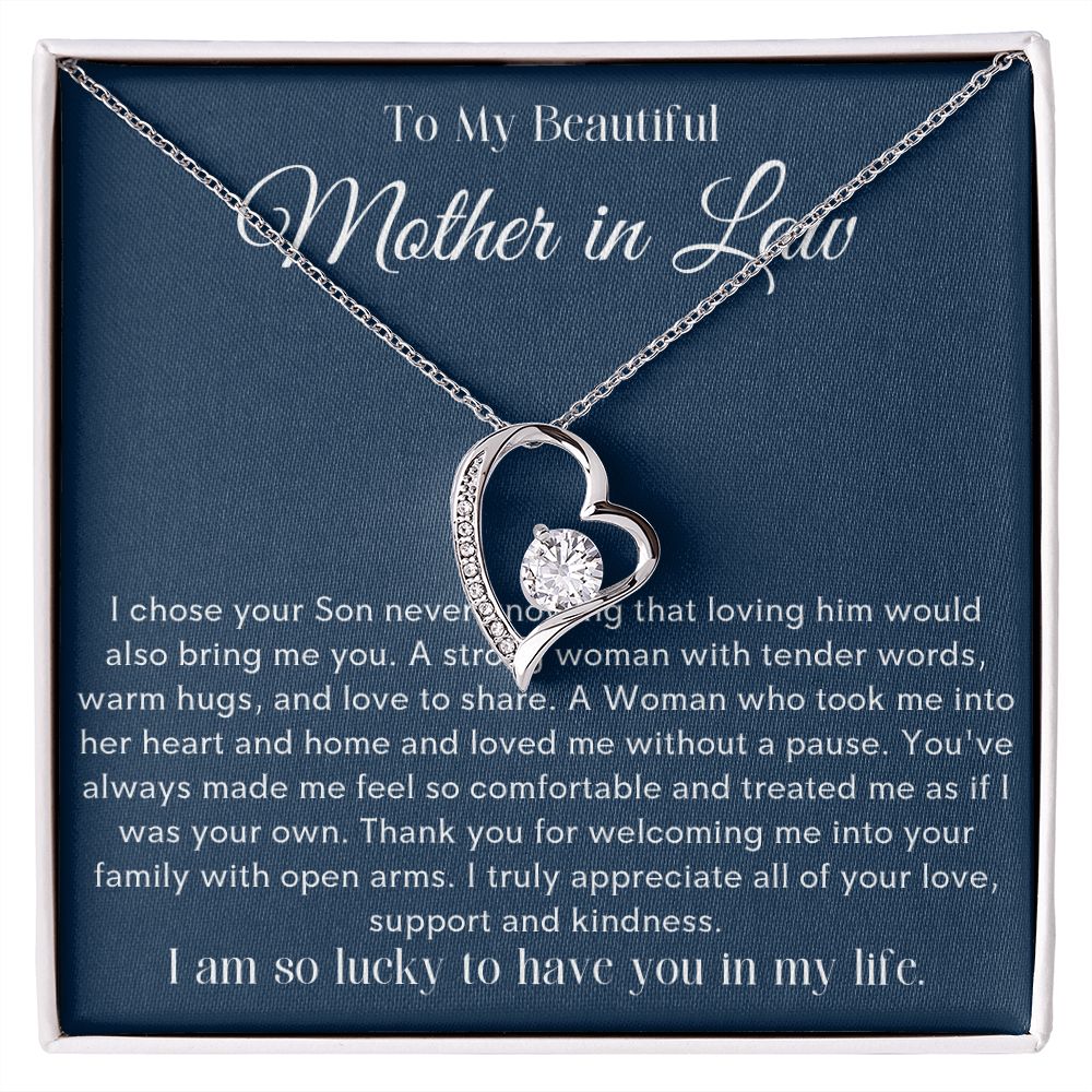To my Beautiful Mom Heart Necklace