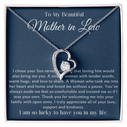 To my Beautiful Mom Heart Necklace