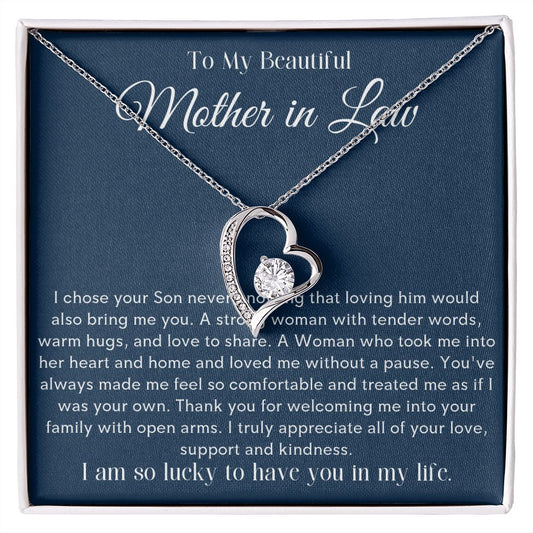 To my Beautiful Mom Heart Necklace
