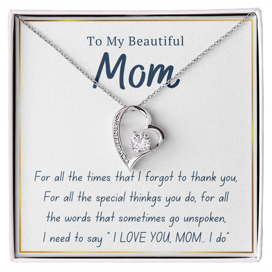 White Gold Love Necklace, Woman Necklace, gift for her, special gift, white gold,MOM gift,