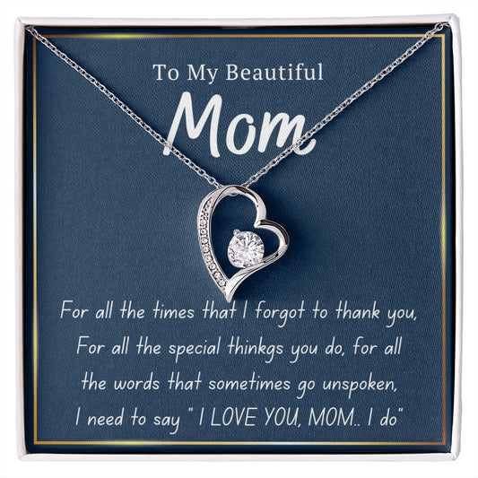 White Gold Love Necklace, Woman Necklace, gift for her, special gift, white gold,MOM gift,