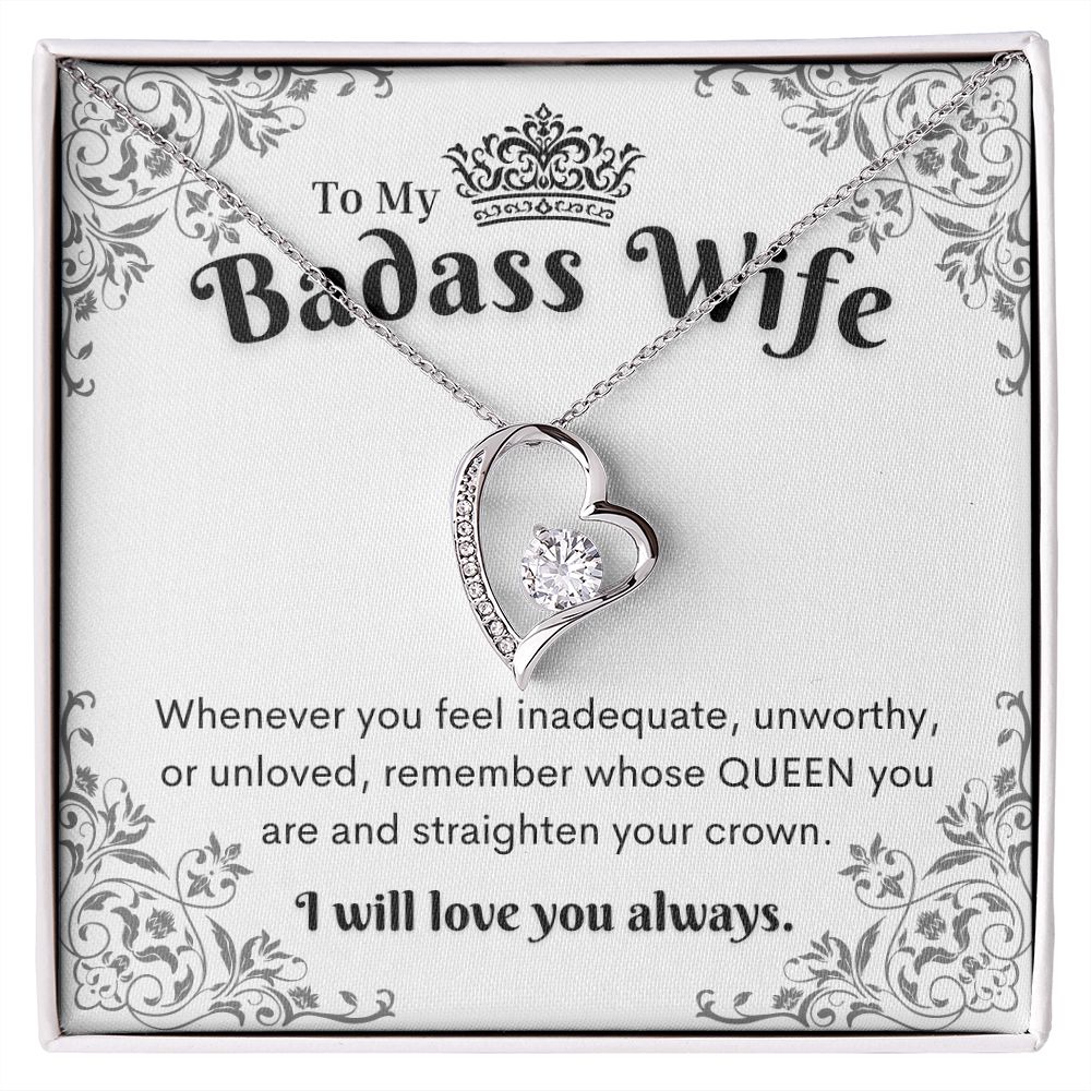 To My Badass Wife, Heart Necklace,