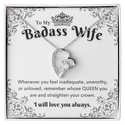 To My Badass Wife, Heart Necklace,