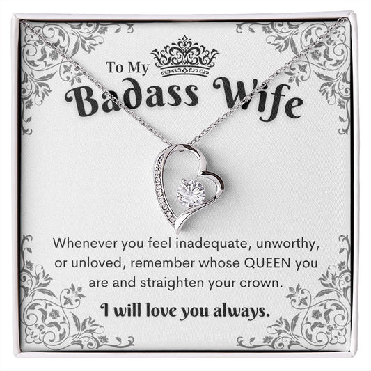 To My Badass Wife, Heart Necklace,