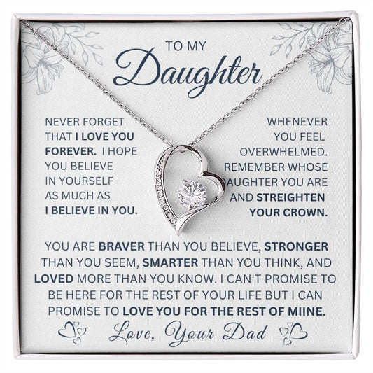 Daughter - From Dad , Forever Love Necklace