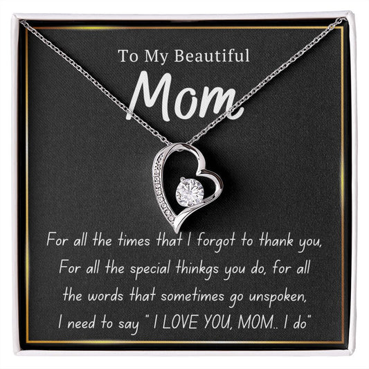 White Gold Love Necklace, Woman Necklace, gift for her, special gift, white gold,MOM gift,