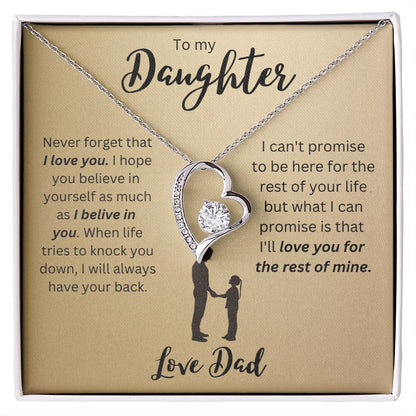 Forever Love Necklace, To my Daughter, Emotional Message, Daughters gift,