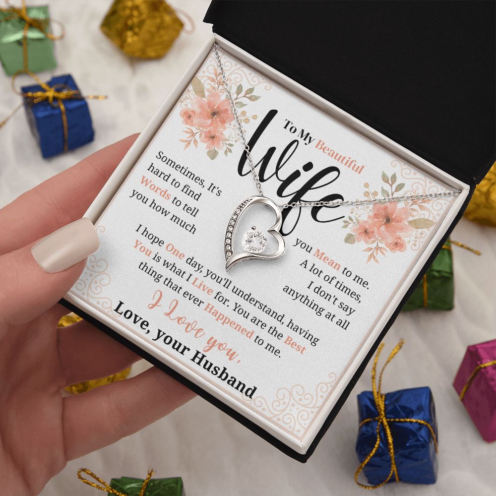 To my Beautiful Wife Necklace, Forever Love Necklace, From Husband