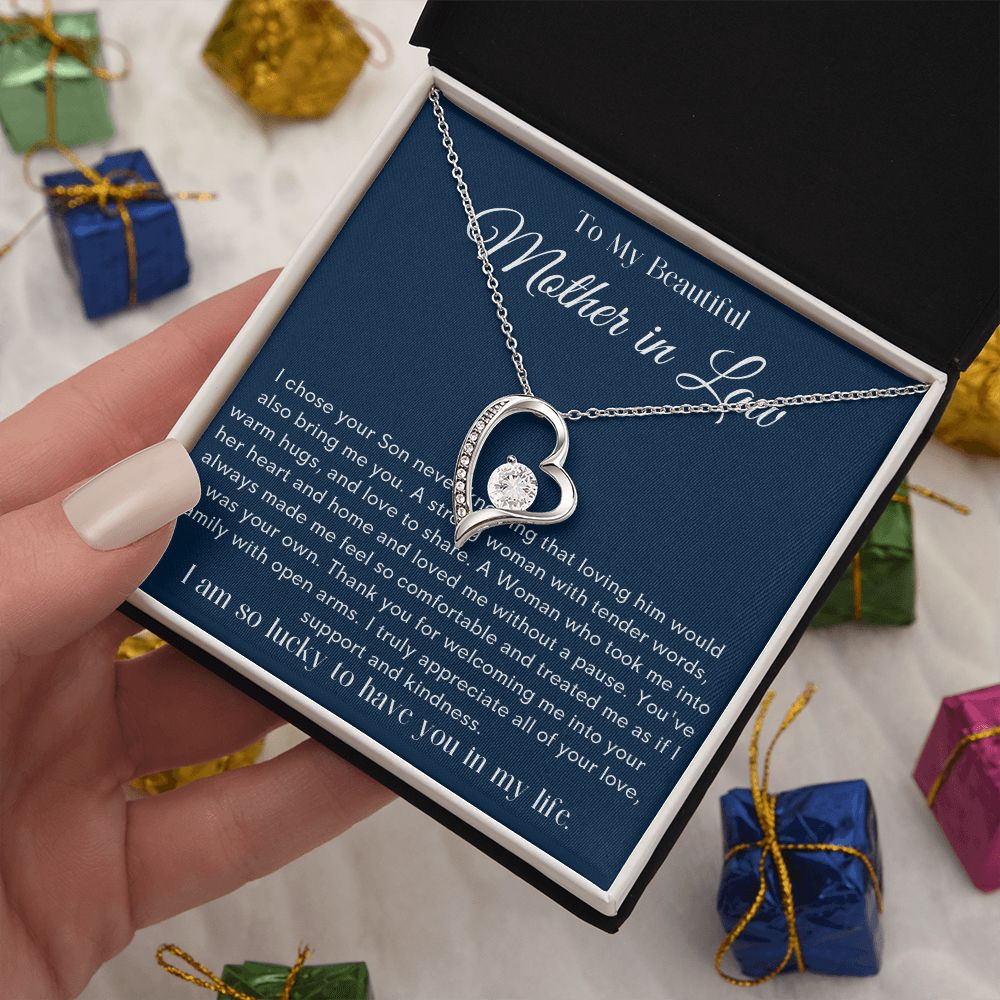 To my Beautiful Mom Heart Necklace