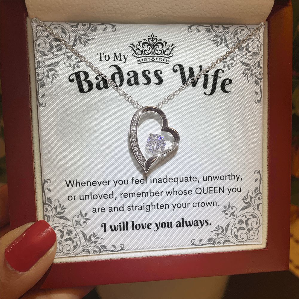To My Badass Wife, Heart Necklace,