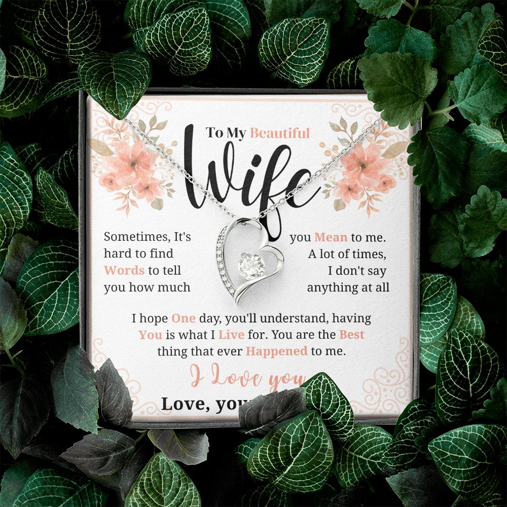 To my Beautiful Wife Necklace, Forever Love Necklace, From Husband