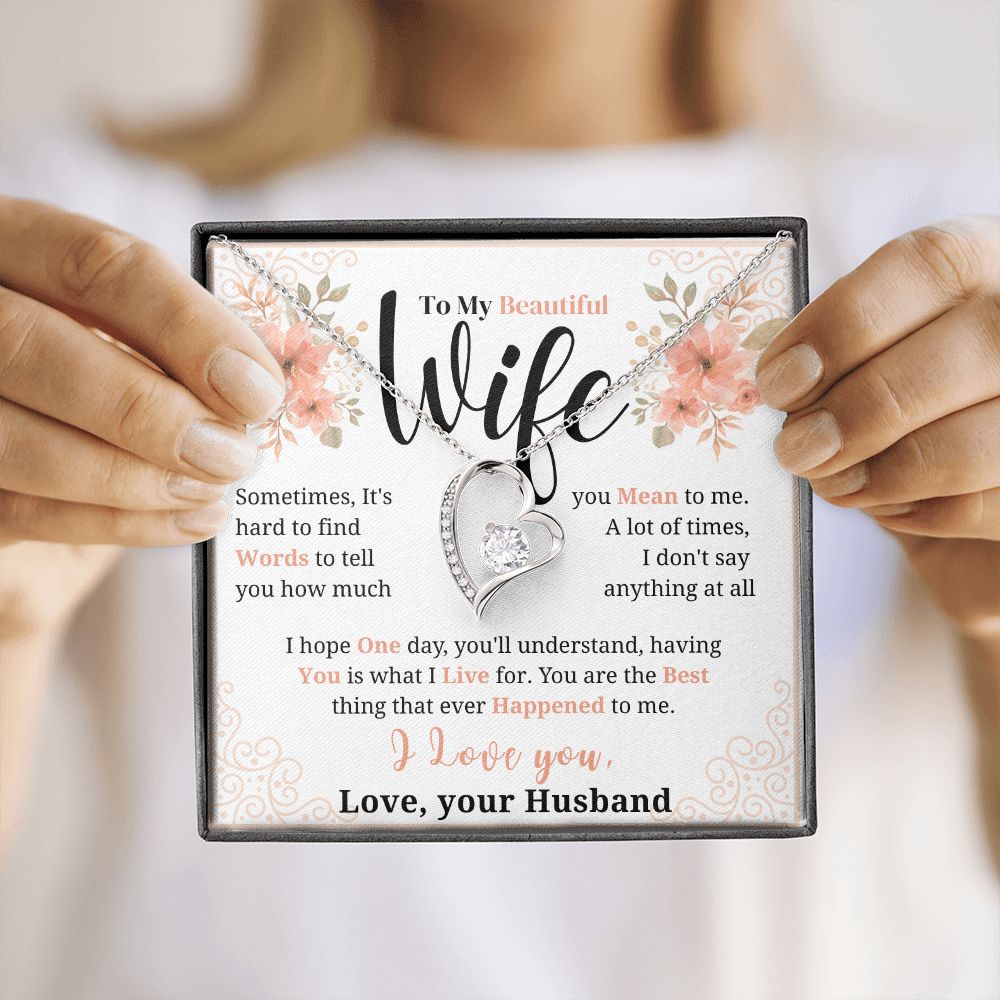 To my Beautiful Wife Necklace, Forever Love Necklace, From Husband