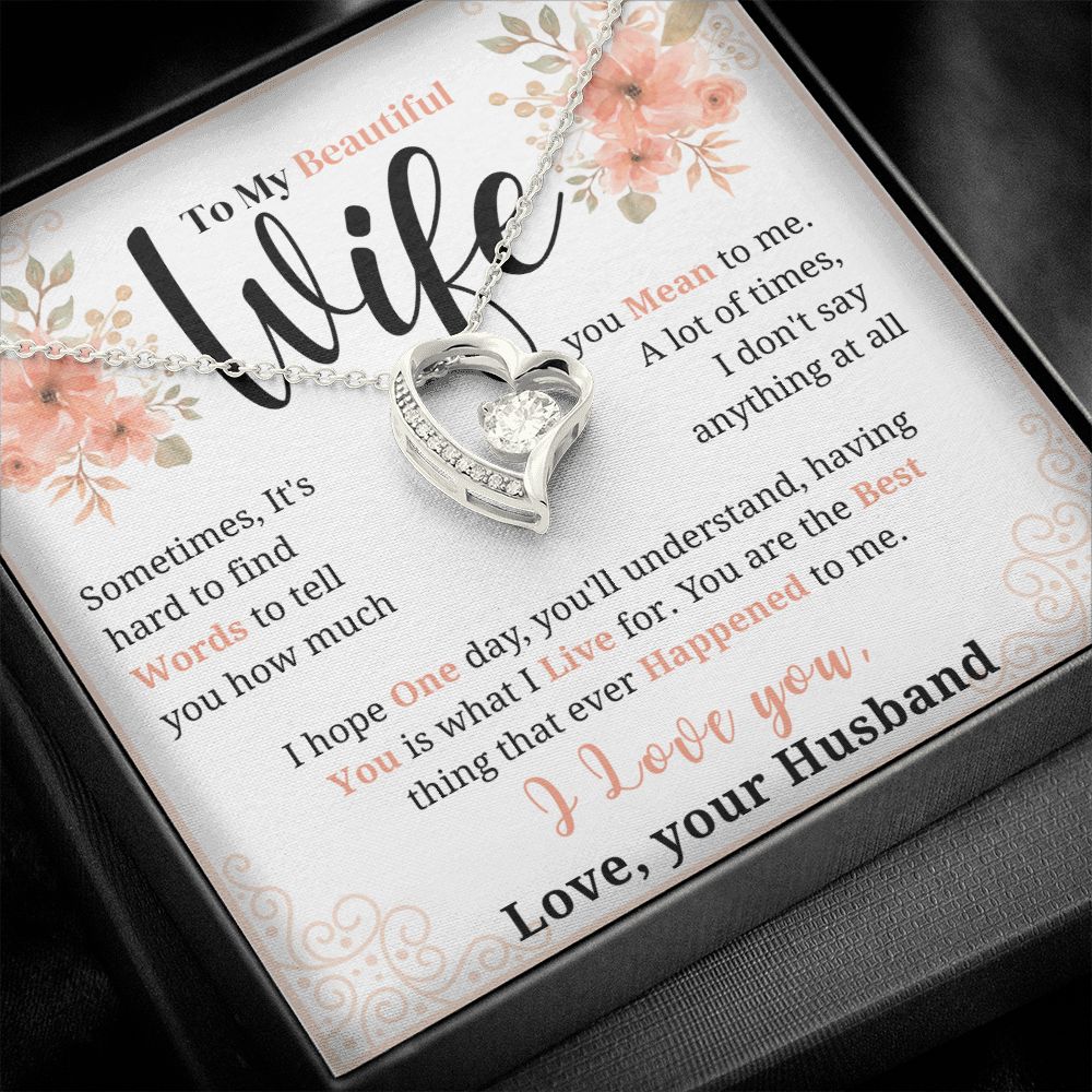 To my Beautiful Wife Necklace, Forever Love Necklace, From Husband