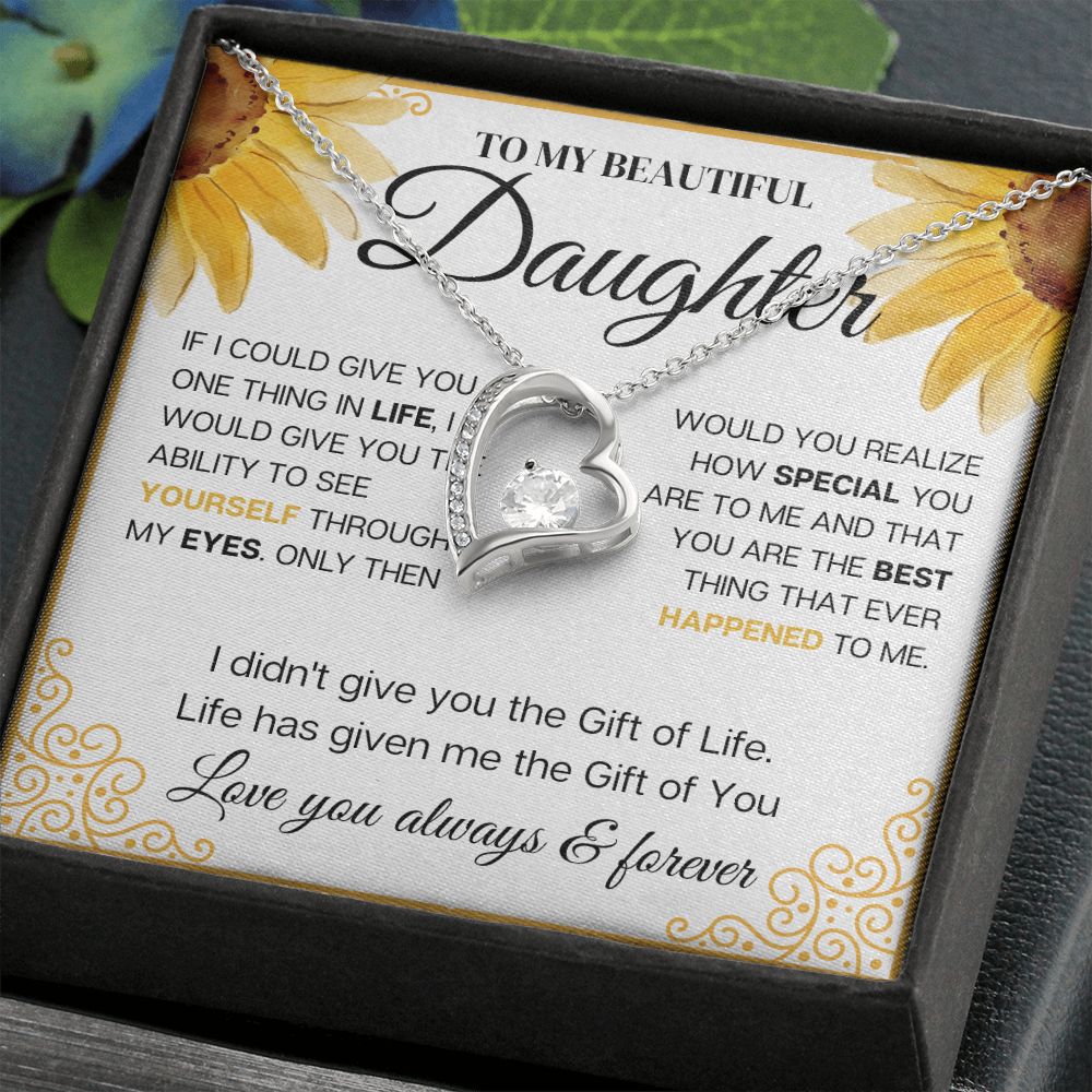 To my Beautiful Daughter Necklace, Sunflower,
