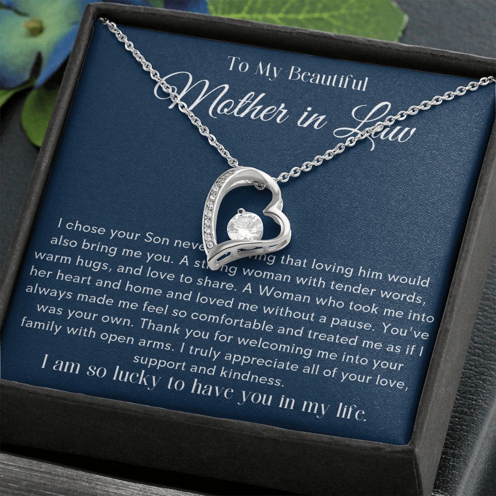 To my Beautiful Mom Heart Necklace