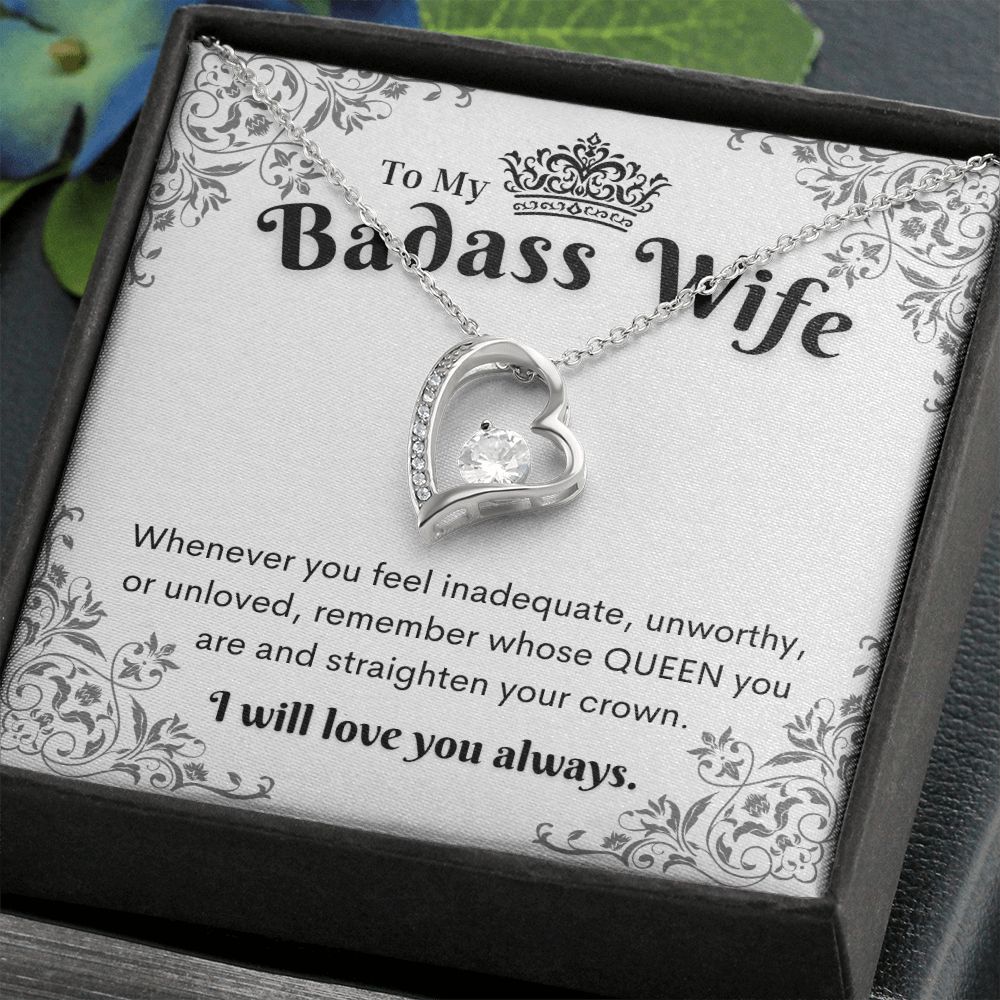To My Badass Wife, Heart Necklace,