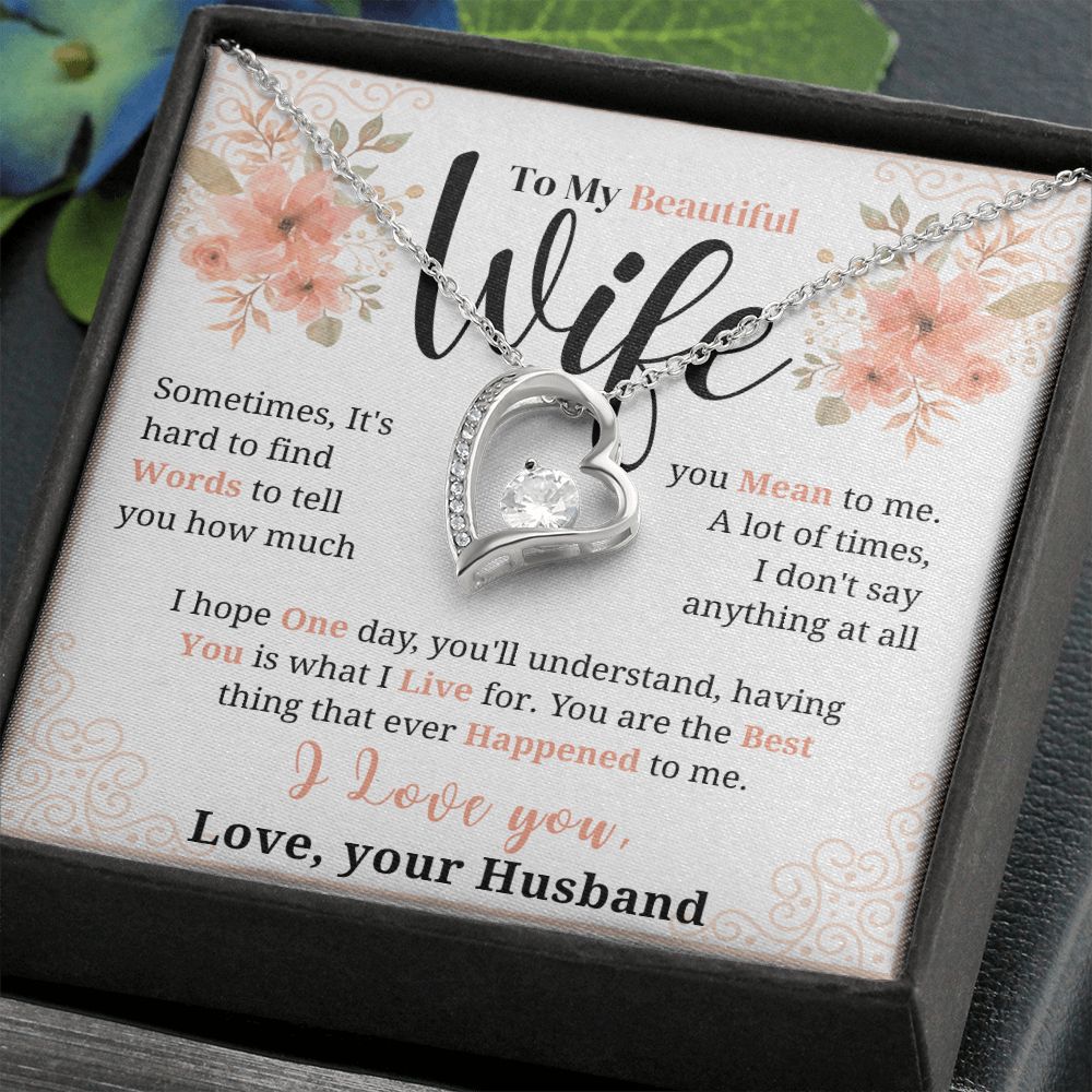 To my Beautiful Wife Necklace, Forever Love Necklace, From Husband