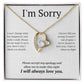 White Gold Forever Love Necklace, I'm sorry gift, sorry gift
