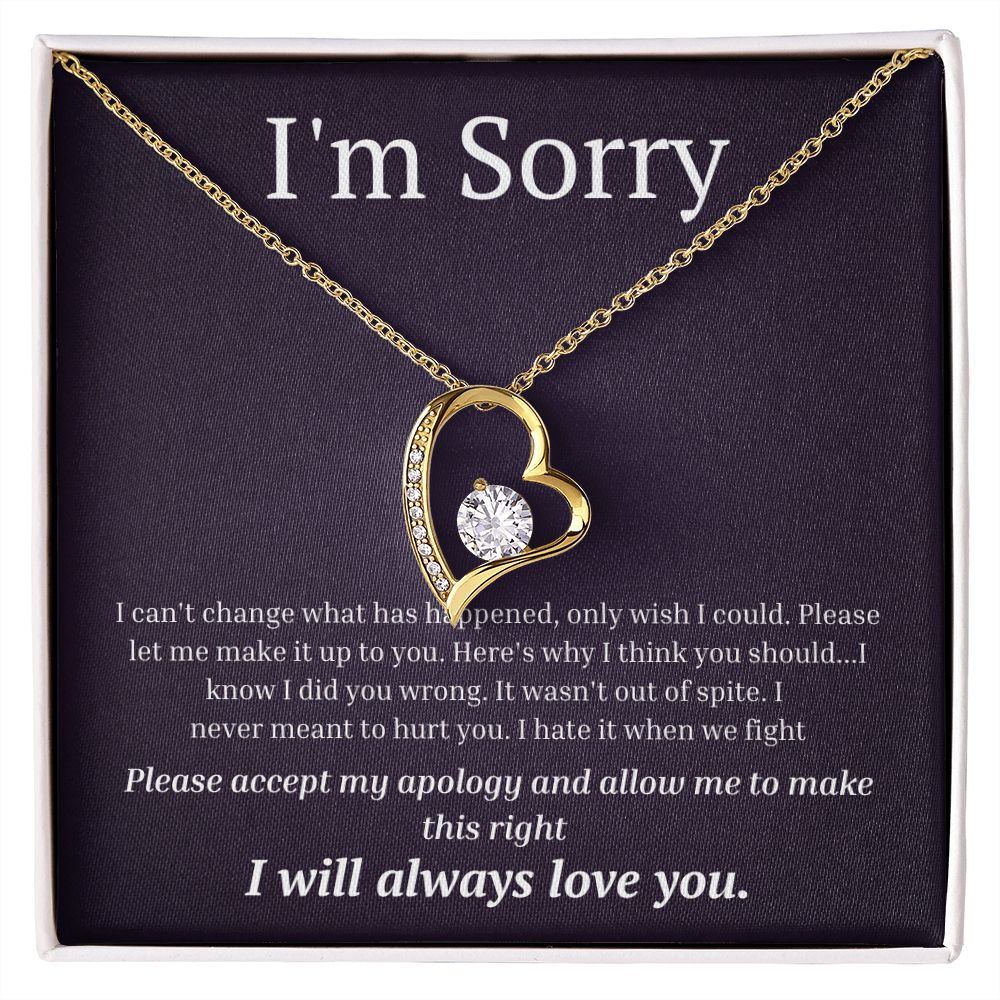 White Gold Forever Love Necklace, I'm sorry gift, sorry gift